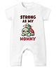 Baby Buzz 100% Cotton Knit Family Theme Half Sleeves Strong As My Mommy Text Printed Romper - White