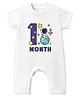 Baby Buzz 100% Cotton Knit  Space Theme Half Sleeves  1 Month Text Printed Romper - White