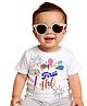 Itsmycostume Cotton Holi Theme Half Sleeves My First Holi Text Printed Tee - White