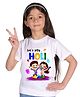 Itsmycostume Cotton Holi Theme Half Sleeves Lets Play Holi Text Printed Tee - White