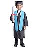 Itsmycostume Full Sleeves Graduation Gown Costume With Cap & Sash - Black & Blue