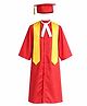 Itsmycostume Full Sleeves Graduation Gown Costume With Cap & Sash - Red & Yellow