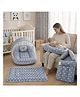 Fareto Baby Bedding Set Essentials Combo Baby Bed Carry Bag Sleeping Bag Feeding Pillow - Crown Grey