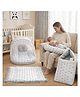 Fareto Baby Bedding Set Essentials Combo Baby Bed Carry Bag Sleeping Bag Feeding Pillow - Grey Taj