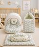 Fareto Combo of Baby Bed with Net Carry Bag 4 Pcs Bedding Set Baby Size Cotton - Grey Ship