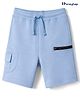 Honeyhap Premium 100% Cotton Knit With Bio Finish Solid Shorts - Cerulean Blue
