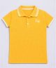 HRIT Cotton Knit Half Sleeves Solid Polo Tee - Yellow