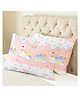 Filymore Pillow Covers Pair of 2 Covers for Kids' Room, Star unicorn theme for kids | 240 TC Microfiber Soft & Skin Friendly Pillow Cases | Size (17 x 27 inch (Pink and White).