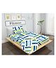 Filymore White and Green line printed Single bedsheet 244 TC  Made with Pure Microfiber   Bedsheet for Single Bed with 1 Pillow Cover