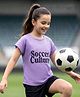 Pine Active Knit Half Sleeves T-Shirt With Soccer Culture Print -Lavender
