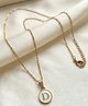 Funkrafts D Initial Pendant Detailed Necklace - White