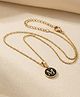 Funkrafts M Initial Pendant Detailed Necklace - Black