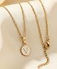Funkrafts V Initial Pendant Detailed Necklace - White