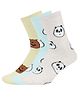 SOCKSXPRESS Cotton Knit Pack Of 3 Cartoon Network Featuring We Bare Bears Characters Designed Socks - Yellow Sky Blue & Pink