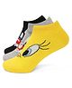 SOCKSXPRESS Cotton Knit Pack Of 3 Warner Bros Featuring Looney Tunes Characters Designed Socks - Yellow Black & Grey