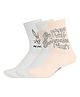 SOCKSXPRESS Cotton Knit Pack Of 3 Warner Bros Featuring Looney Tunes Bugs Bunny Designed Socks - White & Pink