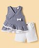 Babyhug Single Jersey Knit Sleeveless Checkered Top & Shorts Set - Multicolour & White