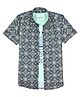 Charchit Cotton Knit Half Sleeves Abstract Printed Shirt With Tee  - Navy Blue