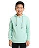 CAVIO Cotton Blend Woven Full Sleeves Solid Hooded Sweatshirt - Green