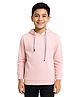 CAVIO Cotton Blend Woven Full Sleeves Solid Hooded Sweatshirt - Pink