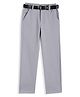 CAVIO Cotton Blend Woven  Solid Trouser With Belt - Dark Grey