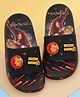 Yellow Bee Marvel Featuring Iron Man Applique Detailed & Designed Sliders - Black