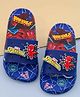 Yellow Bee Marvel Avengers Featuring Spiderman Applique Detailed & Printed Sliders - Blue