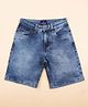 Kiddopanti Denim Woven Washed Shorts - Blue