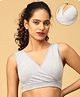 The Mom Store Cotton Knit Solid Maternity Sleep Bra - Grey