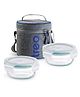 Milton All Fresh Glass Lunch Box Set of 2, Clear, 400 ml Each with Lunch Bag, Microwave & Dishwasher Safe, Leak Proof Containers, Borosilicate Glass, Office Tiffin