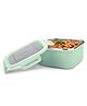 MILTON Cool Touch Square 800 Stainless Steel Container, 780 ml, Aqua Green | Microwave Safe | Food Grade | BPA Free | Refrigerator Safe