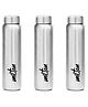 MILTON Aqua 1000 Stainless Steel Water Bottle 920 ml, Set of 3, Single Walled, ISI Certified I Leak Proof Lid, Rust Proof I For School, Office, Gym I Silver