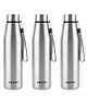 MILTON Drift 1000 Stainless Steel Water Bottle, Single Walled, ISI Certified I Leak Proof Lid, Rust Proof Silver Pack of 3 - 950 ml Each