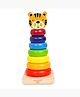 Shooting Star Wooden Rainbow Stacking Rings, Sorting, Stacking and Plugging, Stacker Building Educational Learning Toy, Kids for 12M+, Multicolour | Soft Plush Toy for K