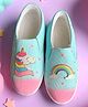 IMAGINO Unicorn & Rainbow Applique Detailed Slip On Shoes - Mint