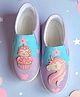 IMAGINO Unicorn & Cupcake Applique Detailed Slip On Shoes  - Purple