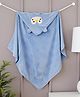 Butterthief Fur Woven Animal Face Designed Hooded Wrapper & Bath Towel  - Sky Blue