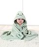 Butterthief Fur Woven Animal Face Designed Hooded Wrapper & Bath Towel - Lime Green
