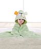 Butterthief Fur Woven Animal Face Designed Hooded Wrapper & Bath Towel - Green