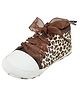 Butterthief Leopard Pattern   Designed Lace Up Booties - Brown