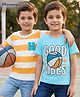 Honeyhap Premium 100% Cotton Knit With Bio Finish Half Sleeves T-Shirts With Basketball Print Pack of 2 - Tropical Breeze  & Chamois
