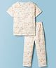 ToffyHouse Single Jersey Knit Half Sleeves Sheep Printed Co-Ords T-Shirt & Pyjama Night Suit - Multicolor