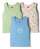 Babyhug 100% Cotton Knit Sleeveless Sando Vests with Animal Print Pack of 3 - Multicolor