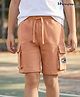 Honeyhap Premium 100% Cotton Looper Knit Solid Knee Length Bermuda With Bio Finish - Toast
