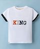 Ollypop Sinker Knit Half Sleeves T-Shirt with King Print - White