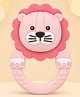 The Cheeky Kidzz Baby Soft Silicone Chewing Lion Shape Rattle Teether For 3 to 24 Months Babies BPA Free (Pink)
