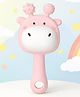 The Cheeky Kidzz Soft Siliocone Teether Attractive Design for Baby | Musical Rattle Teethers for 3 to 24 Months | Melody Rattle Teether Jhunjuna Teething Stick Handle BPA-Free (Pink Giraffe)