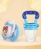 The Cheeky Kidzz Pack of 2 Baby Ultra Light Silicone Printed Pacifier With Fruit Feeder Nibbler Teether for 0 to 12 Months Babies BPA-Free (Blue)