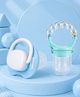 The Cheeky Kidzz Pack of 2 Baby Ultra Light Silicone Printed Pacifier With Fruit Feeder Rattle Nibbler Teether for 0 to 12 Months Babies BPA-Free (Blue)