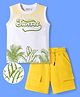 OLLINGTON ST. Sinker Knit Sleeveless T-Shirt & Shorts Set With Beach Theme - Multicolor